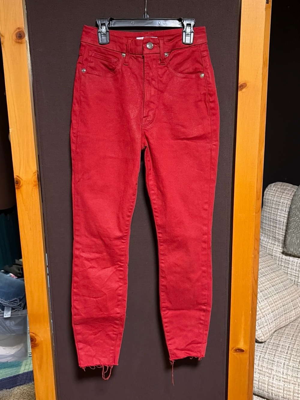 Good American Good Waist Crop in Red Size 27/4